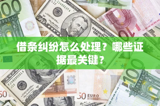 北京借条纠纷怎么处理？哪些证据最关键？