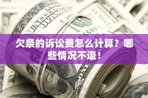 北京欠条的诉讼费怎么计算？哪些情况不退！